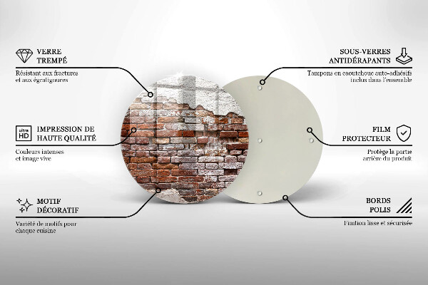 Skärbräda glas unik Gammal tegel- och betongvägg