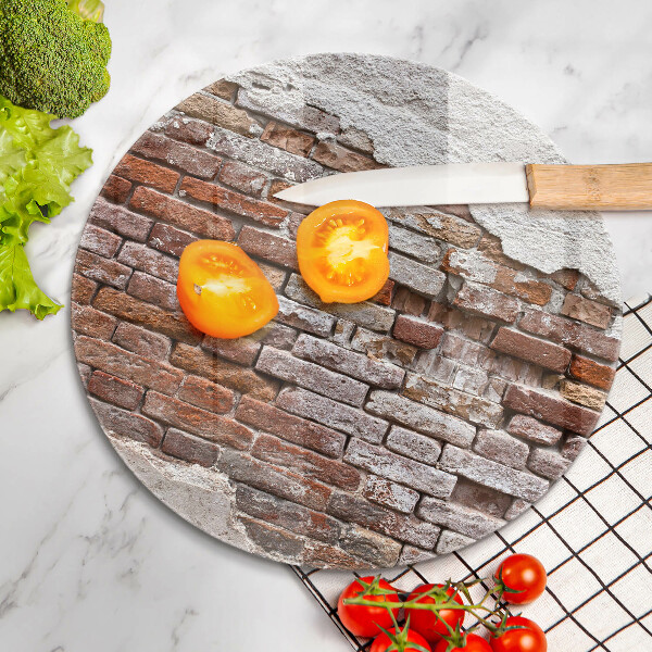 Skärbräda glas unik Gammal tegel- och betongvägg