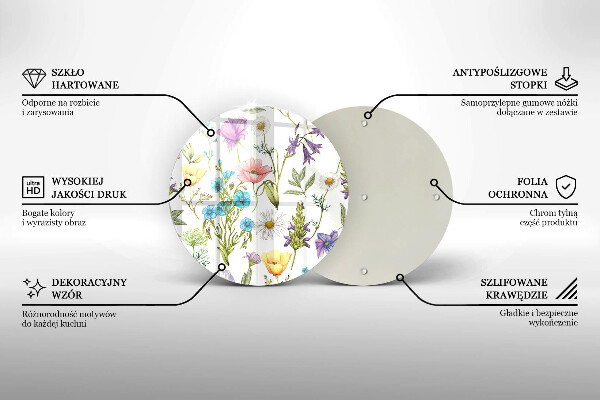 Skärbräda glas unik Blommor illustration