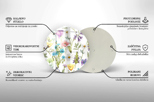 Skärbräda glas unik Blommor illustration