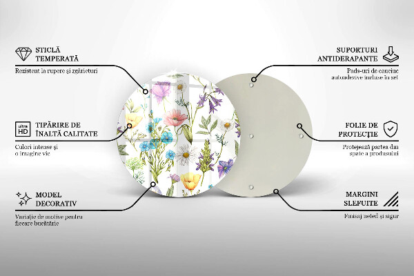 Skärbräda glas unik Blommor illustration