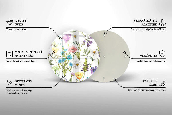 Skärbräda glas unik Blommor illustration