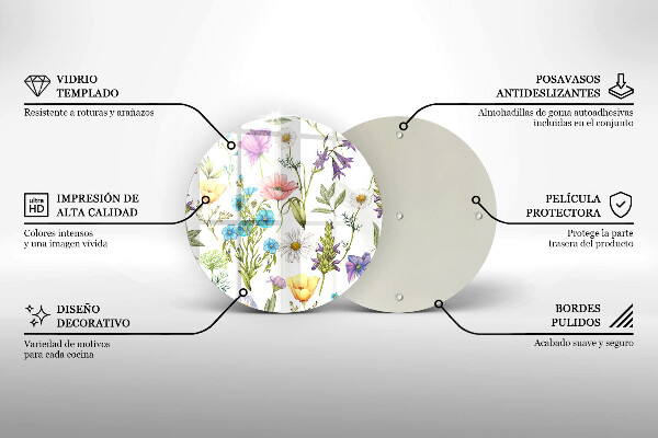 Skärbräda glas unik Blommor illustration