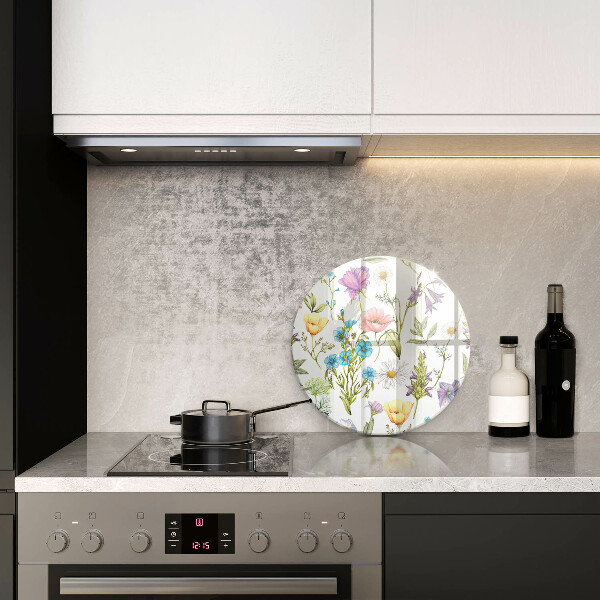 Skärbräda glas unik Blommor illustration