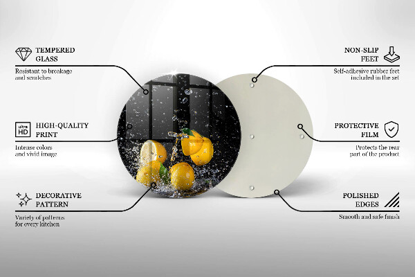 Skärbräda glas unik Saftig citronfrukt