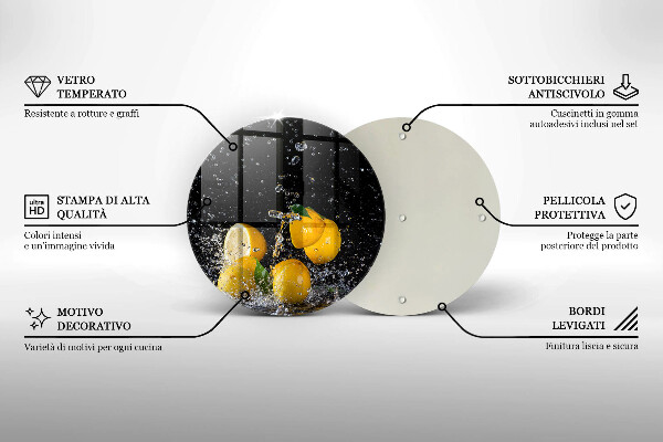Skärbräda glas unik Saftig citronfrukt