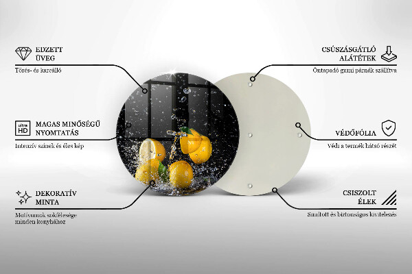 Skärbräda glas unik Saftig citronfrukt