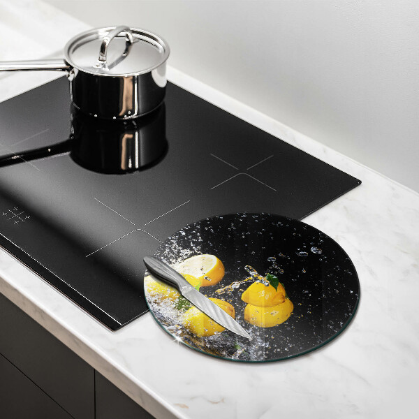 Skärbräda glas unik Saftig citronfrukt