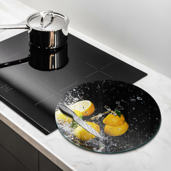 Skärbräda glas unik Saftig citronfrukt