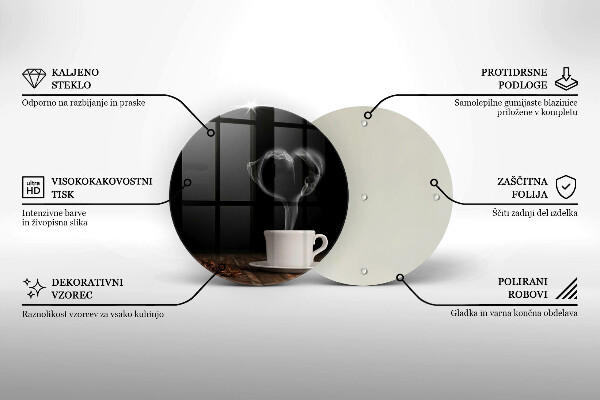 Skärbräda glas unik Kaffekopp hjärta