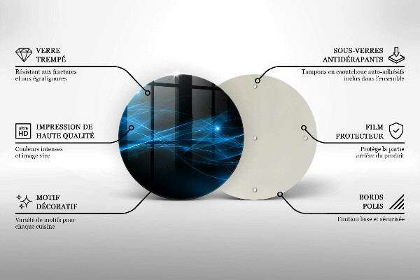 Skärbräda glas unik Abstrakt blå rök