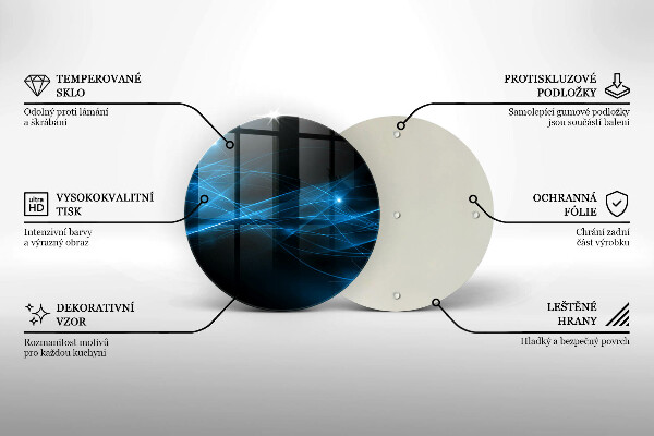 Skärbräda glas unik Abstrakt blå rök