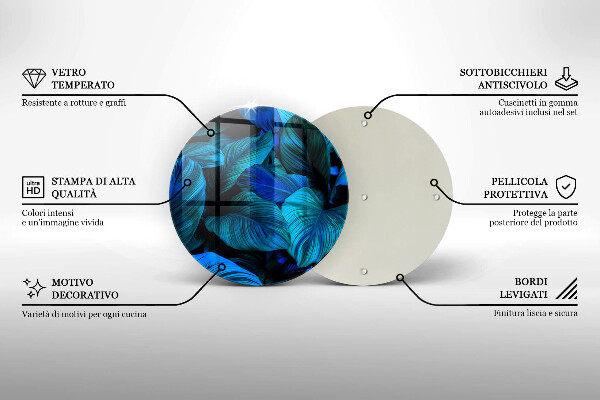 Skärbräda glas unik Djungel vegetation löv