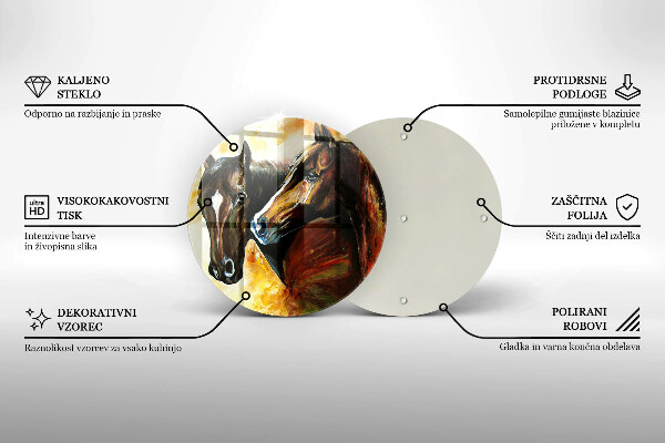 Skärbräda glas unik Djur hästar