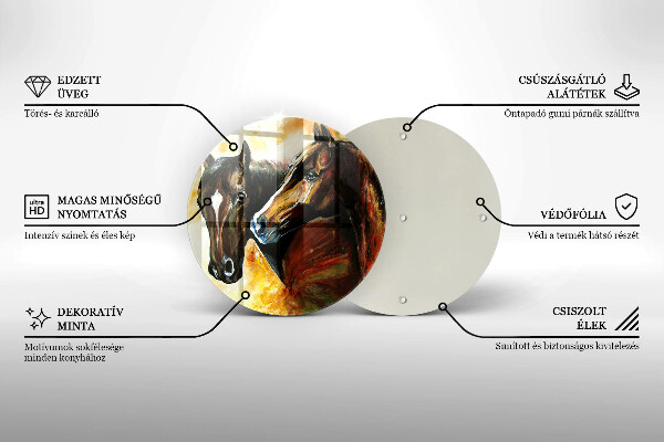 Skärbräda glas unik Djur hästar