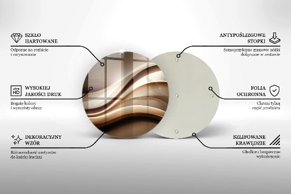 Skärbräda glas unik Abstraktion mjuka linjer