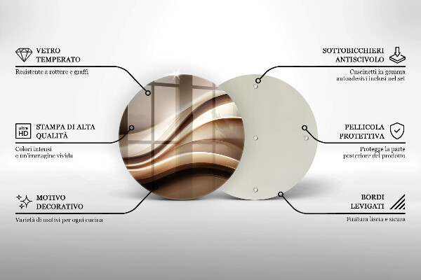 Skärbräda glas unik Abstraktion mjuka linjer
