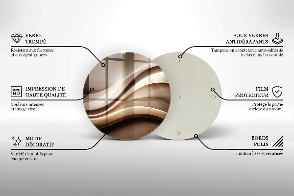 Skärbräda glas unik Abstraktion mjuka linjer