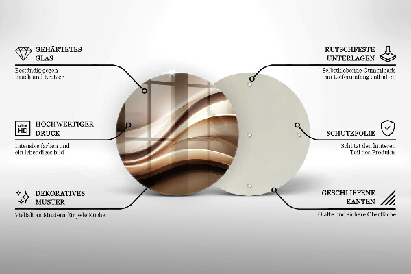 Skärbräda glas unik Abstraktion mjuka linjer