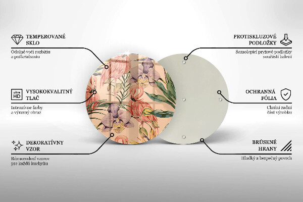 Skärbräda glas unik Flamingos illustration