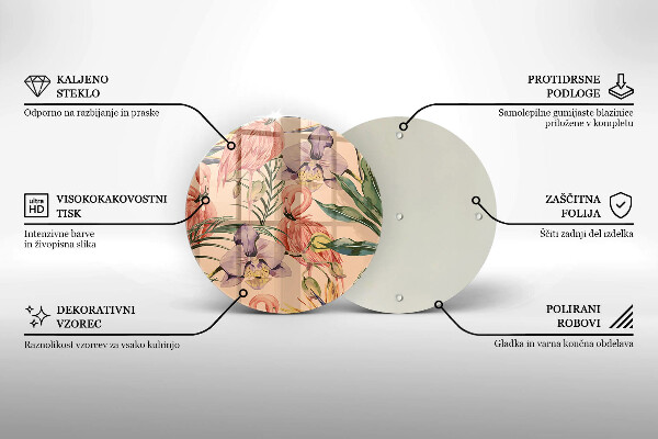 Skärbräda glas unik Flamingos illustration