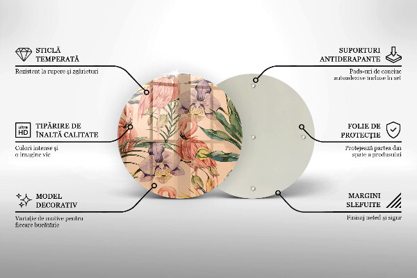 Skärbräda glas unik Flamingos illustration