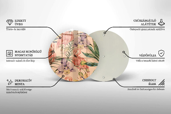 Skärbräda glas unik Flamingos illustration