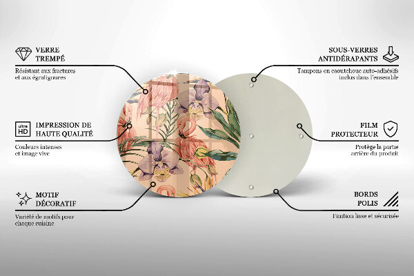 Skärbräda glas unik Flamingos illustration