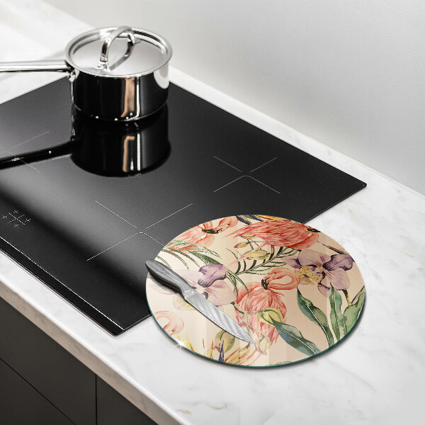 Skärbräda glas unik Flamingos illustration