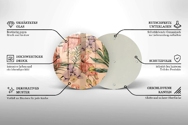 Skärbräda glas unik Flamingos illustration