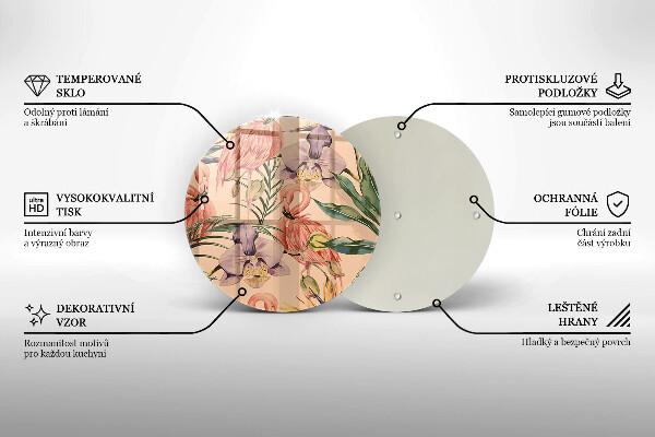 Skärbräda glas unik Flamingos illustration