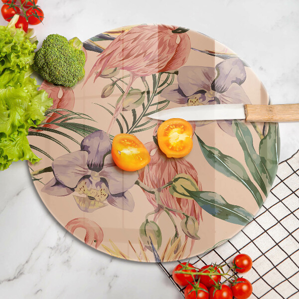 Skärbräda glas unik Flamingos illustration