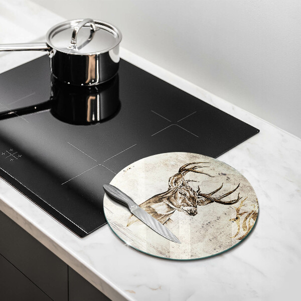 Skärbräda glas unik Rådjur djur illustration