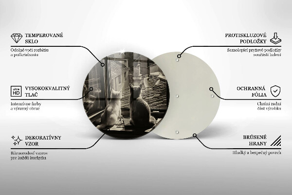 Skärbräda glas unik Katter stad och fönster