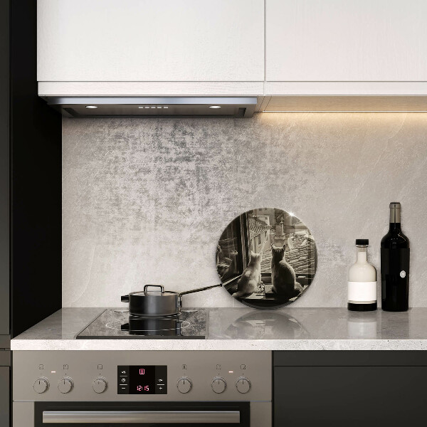 Skärbräda glas unik Katter stad och fönster