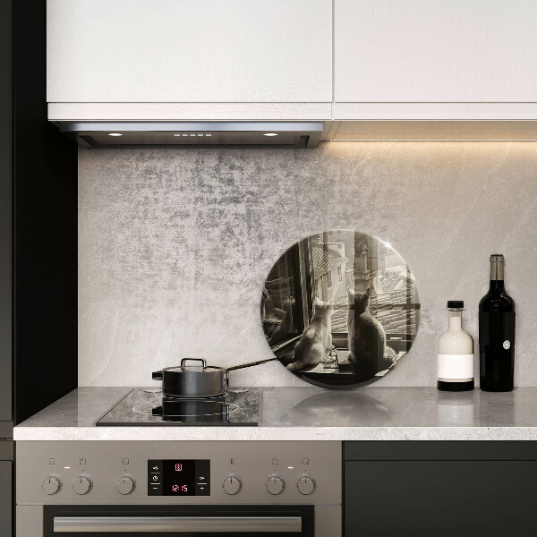 Skärbräda glas unik Katter stad och fönster