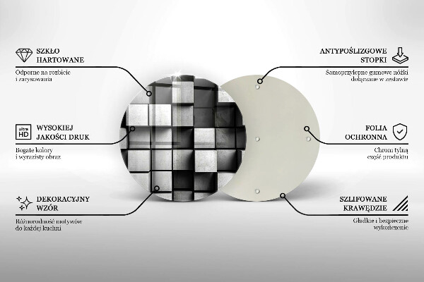 Skärbräda glas unik Abstrakta 3D rutor