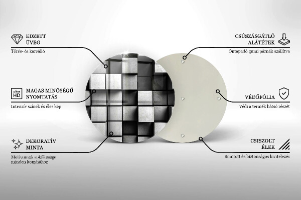 Skärbräda glas unik Abstrakta 3D rutor