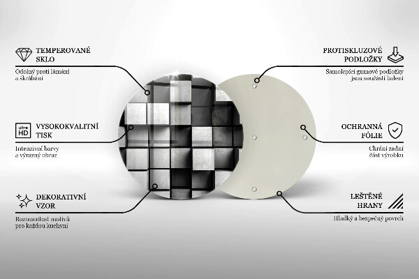 Skärbräda glas unik Abstrakta 3D rutor