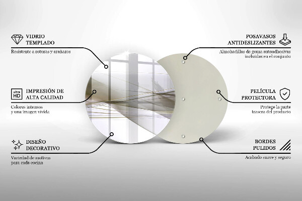 Skärbräda glas unik Abstrakta linjer design