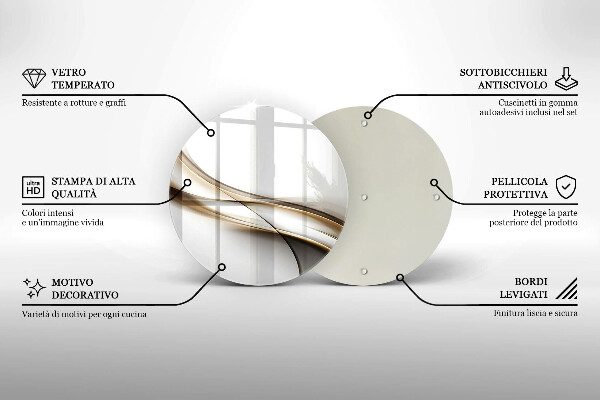 Skärbräda glas unik Mjuka linjer abstraktion