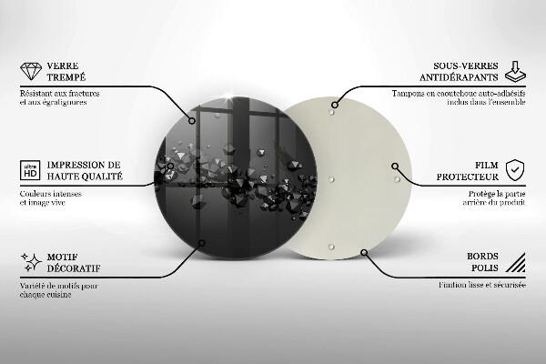 Skärbräda glas unik 3D-former abstraktion