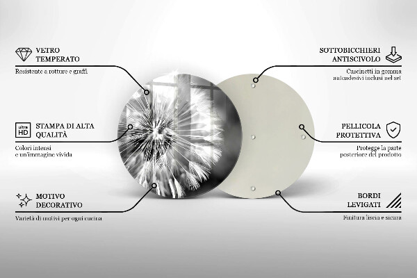 Skärbräda glas unik En delikat maskros