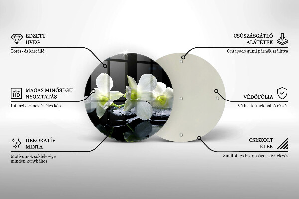 Skärbräda glas unik Vita blommor i Zen vatten