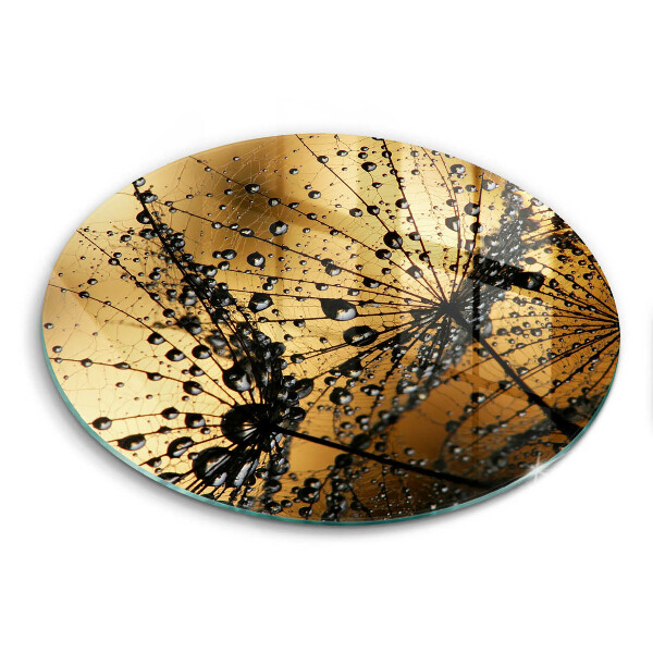 Skärbräda glas unik Dagg och maskrosor