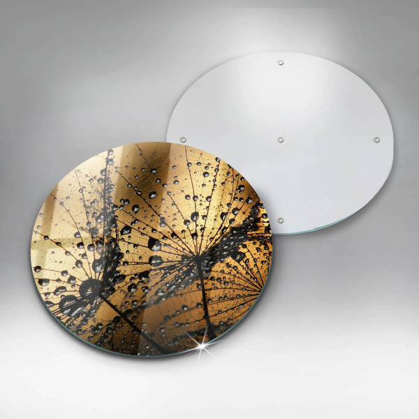 Skärbräda glas unik Dagg och maskrosor