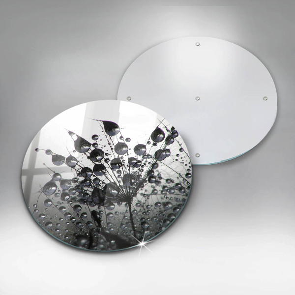 Skärbräda glas unik Maskrosor och dagg