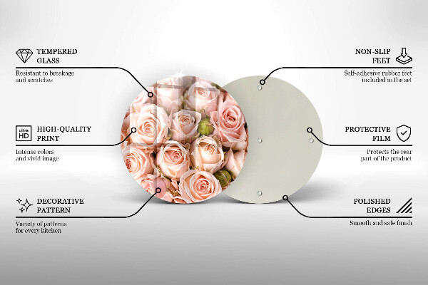 Skärbräda glas unik Bukett fina rosor