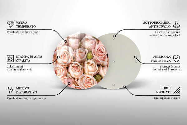 Skärbräda glas unik Bukett fina rosor