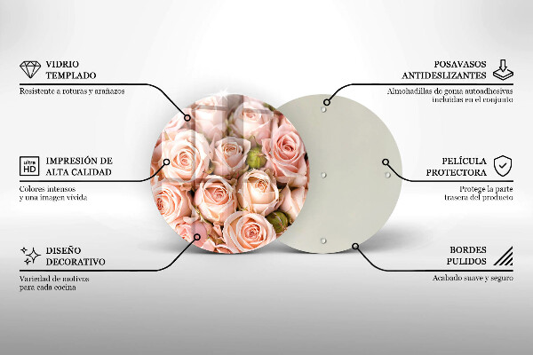 Skärbräda glas unik Bukett fina rosor